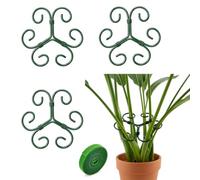 Lot de 4 supports de plantes en métal avec fixation flexible - Réglable - Pour fleurs, tomates, roses, hortensias vivaces