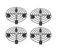 Lot de 4 supports de plantes en métal avec roulettes - Support polyvalent pour pot de fleurs intérieur/extérieur et chariot élégant pour décoration de maison et de jardin
