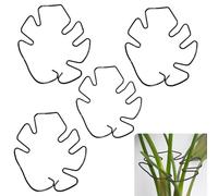 Lot de 4 supports de plantes réutilisables pour plantes grimpantes Monstera, hortensias, roses, tomates (noir, petit)