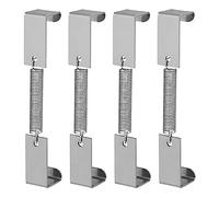 Lot de 4 supports de plaque d'immatriculation rectangulaires en acier - Utilisation universelle - Support de plaque d'immatriculation pour voiture et cyclomoteur - 107-180 mm