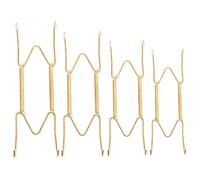 Lot de 4 supports de plaque en métal en forme W 6/8/10/12 pouces avec 4 clous sans couture, support stable et robuste pour assiettes antiques, œuvres d'art, supports photos pour affichage