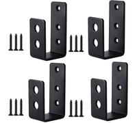 Lot de 4 Supports de porte Barre en Acier en Forme de U pour Renforcement des Portes de Sécuritét, Grange, Hangar Label