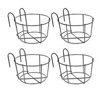 Lot de 4 supports de pot de fleurs à suspendre en fer pour clôture, pots de fleurs, petits paniers de balcon