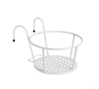 Lot de 4 supports de pot de fleurs à suspendre pour balustrade de balcon, support en métal blanc avec support mural vertical de jardin, étagère à herbes aromatiques en fer pour extérieur