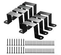 Lot de 4 supports de poteau 4 x 4 en acier pour structures de clôture stables avec finition antirouille pour une performance extérieure prolongée