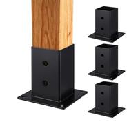 Relaxdays Supports de poteaux galvanisés, lot de 4