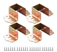 Lot de 4 supports de rail de lit en métal robuste en forme de U pour une meilleure stabilité dans n'importe quel cadre (or 32 mm)