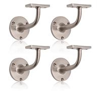 Lot de 4 supports de rampe d'escalier en nickel satiné pour rampe d'escalier en bois et acier