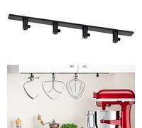 Lot de 4 supports de rangement pour accessoires de mixeur, support mural universel pour fouet, crochet pétrisseur et embouts, organisation peu encombrante avec tampon adhésif et vis, noir