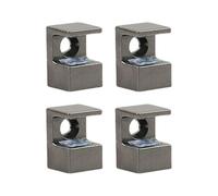 Lot de 4 supports de serrage réglables en alliage de zinc robuste pour 10 à 12 mm avec têtes en caoutchouc pour décoration d'intérieur