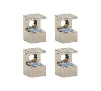 Lot de 4 supports de serrage réglables en alliage de zinc robuste pour 10 à 12 mm avec têtes en caoutchouc pour décoration d'intérieur