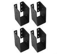 Lot de 4 supports de suspension Q235 noirs en fer pour poutres en bois de 2 x 4, codes d'angle renforcés pour toits, clôtures et mains courantes dans les structures de jardin et de terrasse
