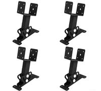 Lot de 4 supports de toit avec selle réglable pour pergola, construction en fer robuste avec rotation et angle de 180 degrés pour la stabilité de la terrasse