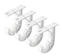 Lot de 4 supports de tringle à rideau de plafond blancs pour tringle de 2,5 cm, alliage d'aluminium, crochets de plafond robustes pour rideaux de douche, support de tringle de rideau de douche
