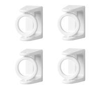 Lot de 4 supports de tringle à rideaux, crochets de serrage, support auto-adhésif, rotation à 360 degrés, anneau triangulaire, réglable