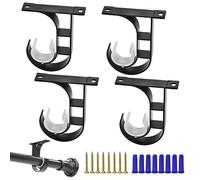 Lot de 4 supports de tringle à rideaux de plafond robustes pour tringles à rideaux de 2,5 à 3,5 cm