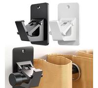 Lot de 4 supports de tringle à rideaux imperméables sans perçage, avec verrou à ressort antidérapant, pour tringle à rideaux de 1,6 cm à 30,5 cm de diamètre (noir)