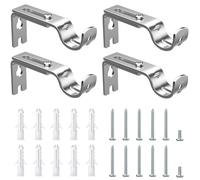 Lot de 4 Supports de Tringle à Rideaux Réglables avec Vis, Supports Tringle Universels Gardinenstange Halterung pour La Maison, Le Bureau, L'armoire, La Salle de Bain