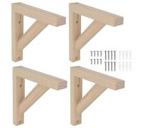 Lot De 4 Supports D'étagère En Bois Massif Avec Vis, Support Triangulaire Pour Étagères DIY, Bois De Pin Équerre Étagère Vintage Pour Garage Jardin Maison Cuisine(30x30cm)