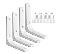 Lot de 4 supports d'étagère en métal en forme de L de 10,2 x 10,2 cm avec vis pour décoration d'intérieur