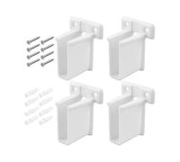 Lot de 4 supports d'étagère en plastique blanc avec fixations, organisation murale de placard et supports d'étagère d'armoire, supports de rangement blancs pour matériel d'étagère métallique
