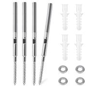 Lot de 4 Supports d'étagère murale invisibles Ø8x200mm, Fixation Etagere Invisible, Fixation étagère en Acier Comprenant Rondelles et Chevilles - Capacité de Charge 18kg (200MM)