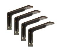 Lot de 4 supports d'étagère robustes, épaisseur 5 mm, for étagères murales de 14 à 60 cm, for le rangement et la décoration intérieure.(45cm-black)