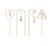 Lot de 4 supports d'intérieur en acier inoxydable pour plantes grimpantes avec design For pour favoriser la croissance des plantes et créer des présentoirs esthétiques pour plantes d'intérieur