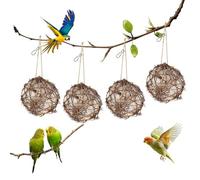 Lot de 4 supports en matériau de nidification pour colibri, plein de matériaux de nidification d'oiseaux, design pour les amateurs d'oiseaux, idée cadeau pour oiseaux en extérieur, intérieur, patio