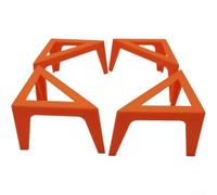 Lot de 4 supports en toile pour verser de l'acrylique - Support de peinture portable avec support en plastique stable, 9,9 x 5,1 x 5,1 cm, support de planche d'art léger pour (orange)