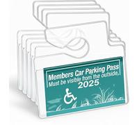 Lot de 4 supports horizontaux transparents pour permis de stationnement - Support de rétroviseur pour carte de voiture, autocollants, porte-cartes pour camion