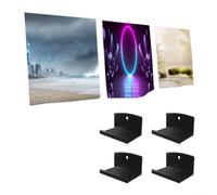 Lot de 4 supports muraux en acrylique pour disques vinyles avec profil visuel non intrusif (noir)