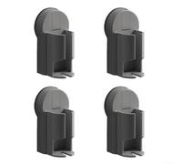 Lot de 4 supports muraux pour brosse à dents électrique en ABS avec ventouses amovibles pour dentifrice et brosses (gris)