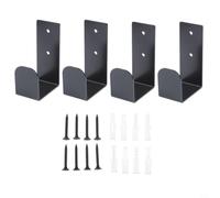 Lot de 4 supports muraux réglables en métal pour ceinture de lutte, support de présentation de championnat de boxe, noir, 11 x 4,7 cm