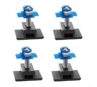 Lot de 4 supports photovoltaïques pour montage de panneau solaire - Matériel de rayonnage en alliage d'aluminium avec écrous papillon en plastique, léger (35)