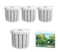 Lot de 4 Supports Plants Aquarium - Pot Poids Végétation Aquatique | Panier Plantation Filet pour Bac Poisson | Corbeille Herbes Aquatiques Plantation | Potier Paysage Aquarium pour Jardin Eau Douce