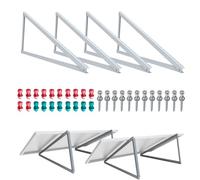 Lot de 4 supports PV 118 cm pour 2 panneaux solaires - Toit plat - Support photovoltaïque universel - Centrale de balcon robuste - Montage mural plat - Résistant aux intempéries - Montage facile