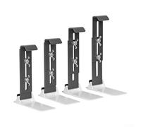 Lot de 4 supports réglables pour jardinière en acier inoxydable, sans perçage, supports résistants aux tempêtes pour étagères de jardin plates extérieures, 10 à 18 cm de hauteur
