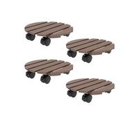 Outsunny – Lot de 4 supports ronds pour plantes avec roulettes intérieur/extérieur