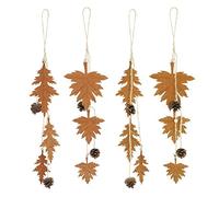 Lot de 4 suspensions en métal « Feuilles d'automne »