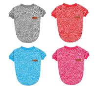 Lot de 4 Sweat-Shirts pour Petits Chiens, Pull Doux et Confortable avec Manches, Accessoires d'hiver pour Chiots, Pack de Pulls pour Petits Chiens, Chats, Amoureux des Animaux domestiques, Cadeaux