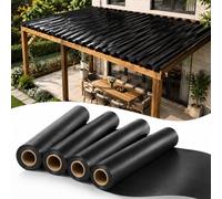 Lot de 4 systèmes de drainage sous la terrasse en polyéthylène haute densité de 0,5 mm d'épaisseur, 50,8 cm x 15,2 m, noir, membrane d'étanchéité M081 pour terrasses surélevées de 40,6 cm, protection