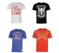 Lot de 4 T-Shirts De Marques 100% Coton Pour Homme Coca-Cola Tapout et Russell Athetics S