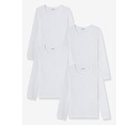 Lot de 4 T-shirts fille manches longues BASICS blanc 2A