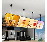 Lot de 4 tableaux de menu numériques LED avec cadre magnétique, design fin, haute luminosité, tige de suspension réglable, support mural/plafond pour cafés et restaurants