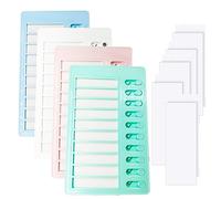 Lot de 4 tableaux de tâches vierges pour enfants avec 10 cartes détachables, tableau de liste de contrôle en plastique, liste de tâches et tableau des tâches pour la planification de routine