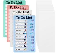 Lot de 4 tableaux mémo avec 8 feuilles de papier effaçable à sec - Tableau mémo portable - Pour la liste des choses à faire - Pour enfants - Planification d'apprentissage