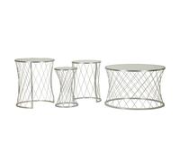 Lot de 4 Tables d'Appoint Design "Noah" 70cm Argent