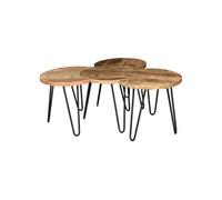 POZZ - Lot de 4 Tables d'Appoint Modulables en Manguier -