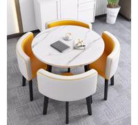 Lot de 4 tables de bureau rondes avec chaises, économise de l'espace, tables de réception et chaises pour hôtels, salons de beauté, restaurants, bureaux
